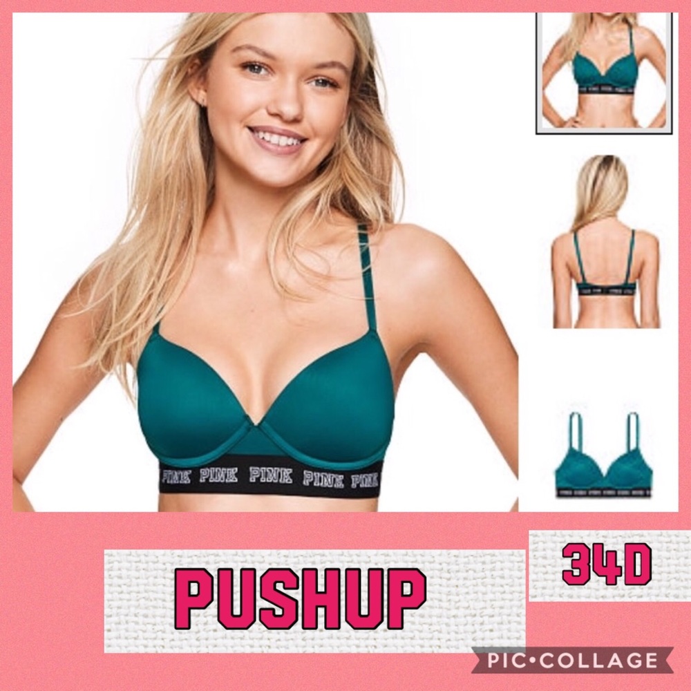 PINK PUSH-UP WEAR EVERYWHERE WIRELESS BRA VINTAGE ISO HTF